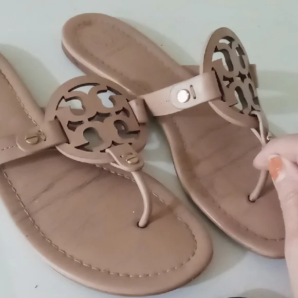 Tory Burch Black and Beige Sandals Set Both Are Leather. - Picture 2 of 9